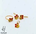 نیم ست طلای بچه‌گانه طرح زنبور - Image 3