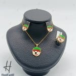 نیم ست طلای بچه‌گانه مینا‌خور پسر خاله