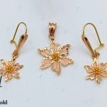 نیم ست طلای زرد و رزگلد فلاور تاج زر