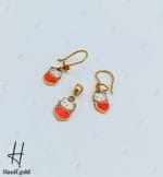 نیم ست طلای بچه‌گانه قلب و کیتی - Image 2