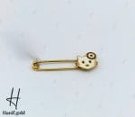 سنجاق سینه طلای نوزادی طرح کیتی