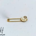 سنجاق سینه طلای نوزادی طرح کیتی