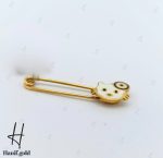 سنجاق سینه طلای نوزادی طرح کیتی - Image 2