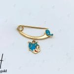 سنجاق سینه طلای نوزادی طرح تام و جری