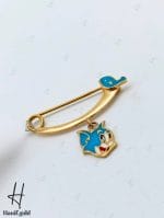 سنجاق سینه طلای نوزادی طرح تام و جری - Image 2