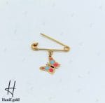 سنجاق سینه‌ طلای نوزادی طرح پروانه - Image 3