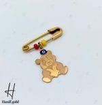 سنجاق سینه‌ طلای نوزادی طرح خرس - Image 2