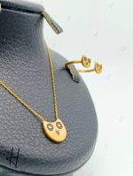 گردنی و انگشتر طلای بچه‌گانه طرح جغد مات - Image 3