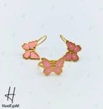 نیم ست طلای بچه‌گانه پروانه صورتی - Image 2