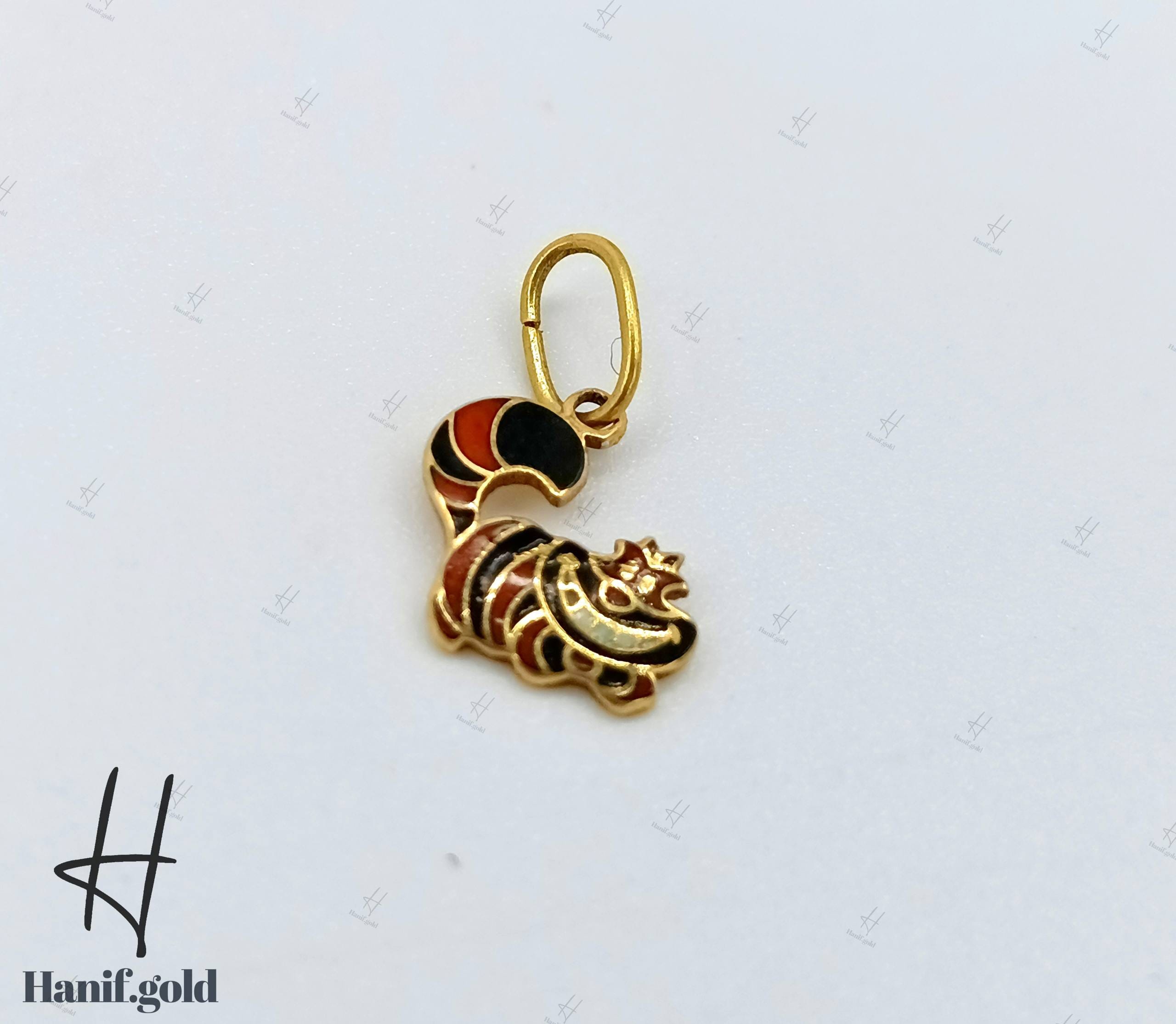 photo_2025-10-11_18-30-17 مدال طلای بچهگانه مینیمال گربه - Image 1