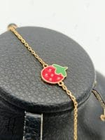 دستبند و گوشواره طلای بچه‌گانه با طرح توت‌فرنگی (مجموعه دلارام) - Image 2