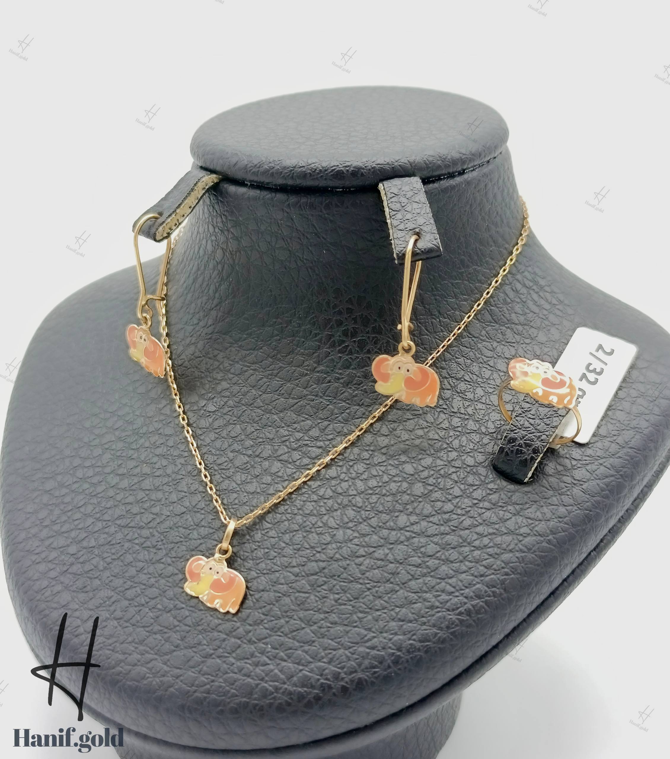 photo_2025-10-11_19-14-14 نیم ست طلای بچهگانه طرح فیل - Image 1