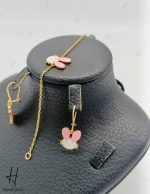 دستبند و گوشواره طلای بچه‌گانه طرح خرگوش(مجموعه دلارام)