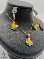 نیم‌ست طلای بچه‌گانه بچه‌گانه طرح گل(مجموعه دلارام)