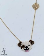 گردنی طلای بافت مینیاتوری طرح سگ