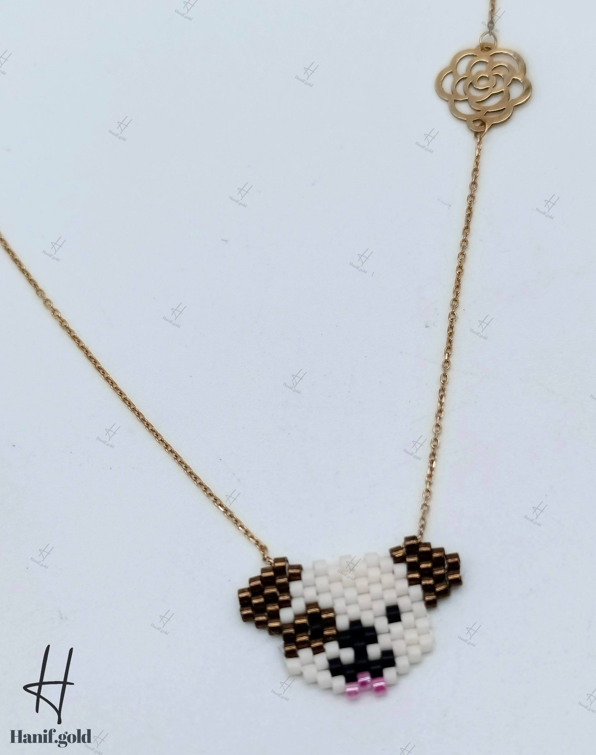 photo_2025-10-18_11-16-05 گردنی طلای بافت مینیاتوری طرح سگ - Image 1