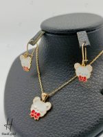 نیم ست طلای بچه‌گانه طرح خرس(مجموعه دلارام)