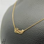 گردنی طلای زرد ‌آیینه‌ای LOVE