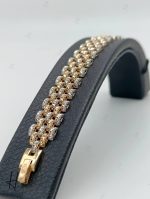 دستبند طلای لخت رولکس تراش،۵ رج سفید و زرد - Image 2