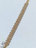 دستبند طلای لخت رولکس تراش،۵ رج سفید و زرد - Image 3