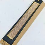 دستبند طلای لخت مصری سه رنگ سفید ، زرد و رزگلد سایز ۳