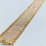 دستبند طلای لخت مصری سه رنگ سفید ، زرد و رزگلد سایز ۳ - Image 4