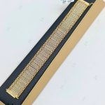 دستبند طلای لخت مصری دو رنگ سفید و زرد سایز ۲
