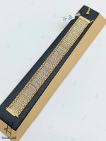 دستبند طلای لخت مصری دو رنگ سفید و زرد سایز ۲