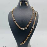 سرویس طلای رزگلد تیفانی نگین دار (نیلی گلد)