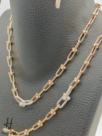 سرویس طلای رزگلد تیفانی نگین دار (نیلی گلد) - Image 2