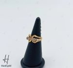 انگشتر طلای دو رنگ زرد و‌سفید تراش طرح پاپیون (سرو تراش) - Image 3