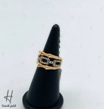 انگشتر طلای دو رنگ زرد و سفید تراش طرح پورتوفینو(سرو تراش) - Image 2