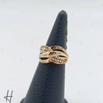 انگشتر طلای زرد آیینه‌ای تراش خور(سرو تراش)