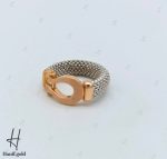 انگشتر طلای امگا با بند سفید فرد (جسیکا فرد) - Image 2