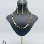 سرویس طلای دو رنگ سفید و زرد طرح کارتیه کونیک(سرویس اپل)