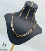 سرویس طلای دو رنگ سفید و زرد طرح کارتیه کونیک(سرویس اپل) - Image 2