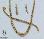 سرویس طلای دو رنگ سفید و زرد طرح کارتیه کونیک(سرویس اپل) - Image 4