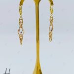 گوشواره طلای آویز سه رنگ سفید،زرد و رزگلد ،طرح والنسیا