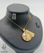 مدال طلای تراشخور سه رنگ مریم مقدس - Image 3