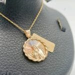 مدال طلای تراشخور سه رنگ مریم مقدس