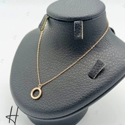 گردنی طلای سوپرسوپریت رینگ ساده آیینه‌ای