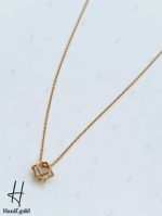 گردنی طلای سوپرسوپریت تک نگین طرح لوزی - Image 4