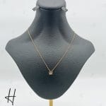 گردنی طلای سوپرسوپریت تک نگین طرح لوزی