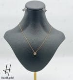 گردنی طلای سوپرسوپریت تک نگین طرح لوزی