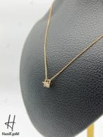 گردنی طلای سوپرسوپریت تک نگین طرح لوزی - Image 2