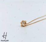 گردنی طلای سوپرسوپریت تک نگین طرح لوزی - Image 3