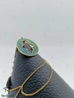 گردنی طلای سوپرسوپریت با نگین فیروزه - Image 2