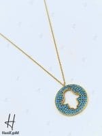 گردنی طلای سوپرسوپریت با نگین فیروزه - Image 3