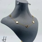گردنی طلای ونکلیف سفید و مشکی