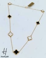 گردنی طلای ونکلیف سفید و مشکی - Image 2